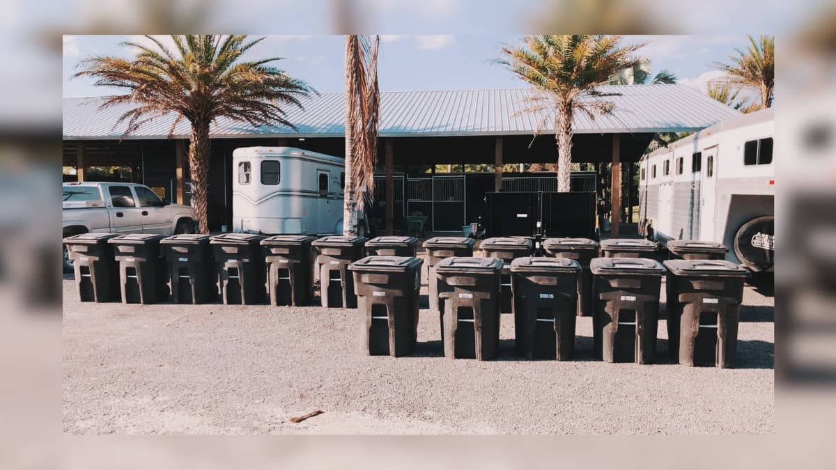 Manure bins at equestrian barn
