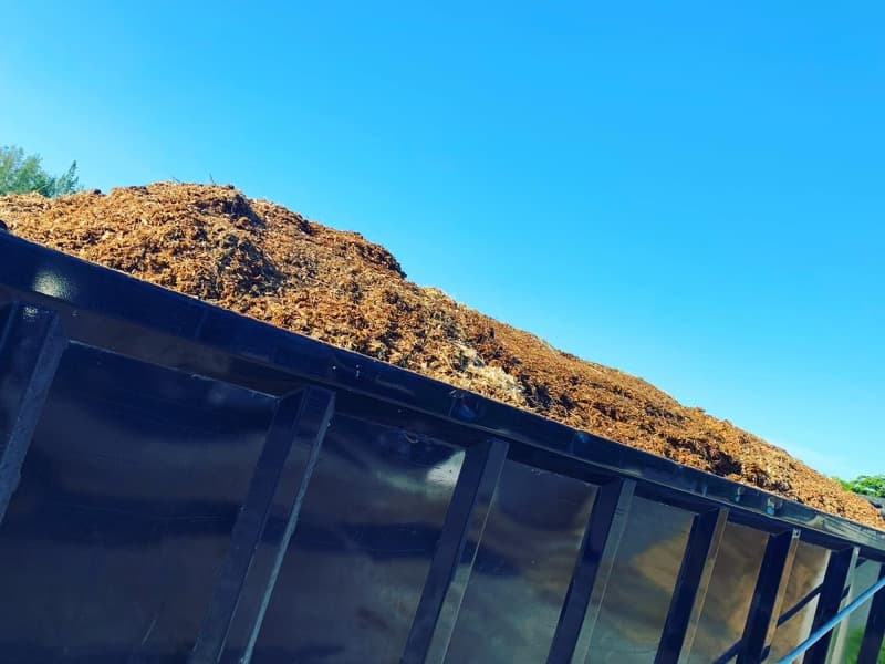 Loaded manure trailer ready for hauling