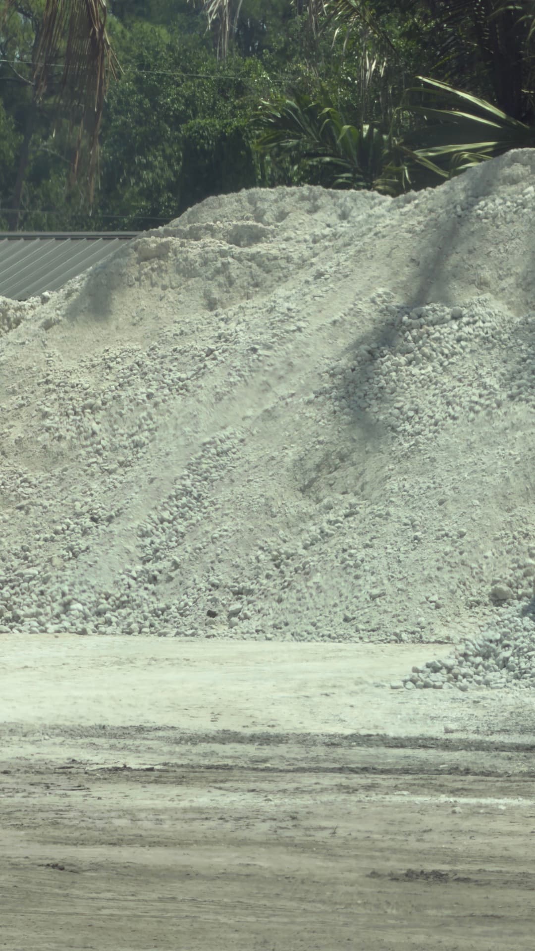 Large stockpile of concrete sand at the materials yard
